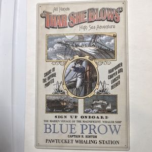 Thar She Blows Nautical Rustic Metal Sign